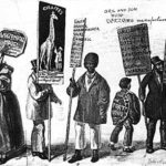 Sandwich Men - Human Billboards, Until 1839 the famous Oxford street in London was an early adaptor of advertising i.e. in the use of stationary advertising. For politicians however the vast amount of advertising posters led to legal actions against them, as they preferred a shopping experience without too much advertising. This let to the development of so called Sandwich Men, hired people that wear advertising spaces on their body, i.e. cardboards on the front and back while handing out flyers to passengers. In the center-right of the enclosed picture a young boy is wearing a typical sandwich board as described above.