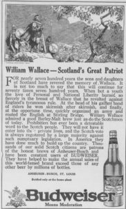 Ad: Budweiser and William Wallace Scotland´s Great Patriot