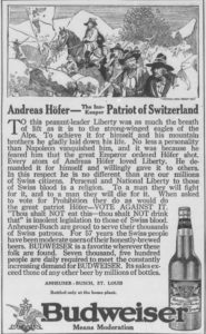 Ad: Budweiser and the Patriot of Switzerland, Andreas Höfer