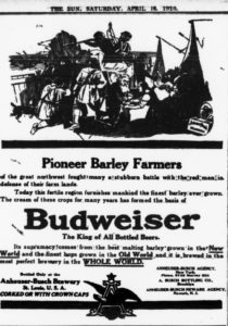 Ad: Budweiser Pionerr Barley Farmers